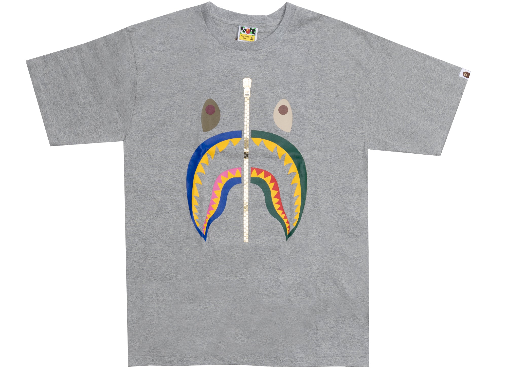 A Bathing Ape Bape Zipper S/S Tee in Gray