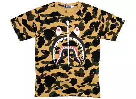 A Bathing Ape Bape Zipper S/S Tee in Tan Camo