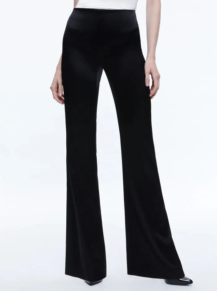 Alice + Olivia - Teeny Satin Bootcut Pant - Black