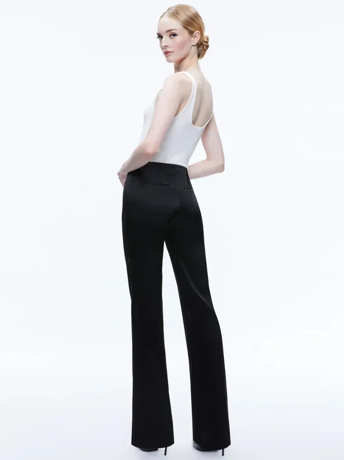 Alice + Olivia - Teeny Satin Bootcut Pant - Black