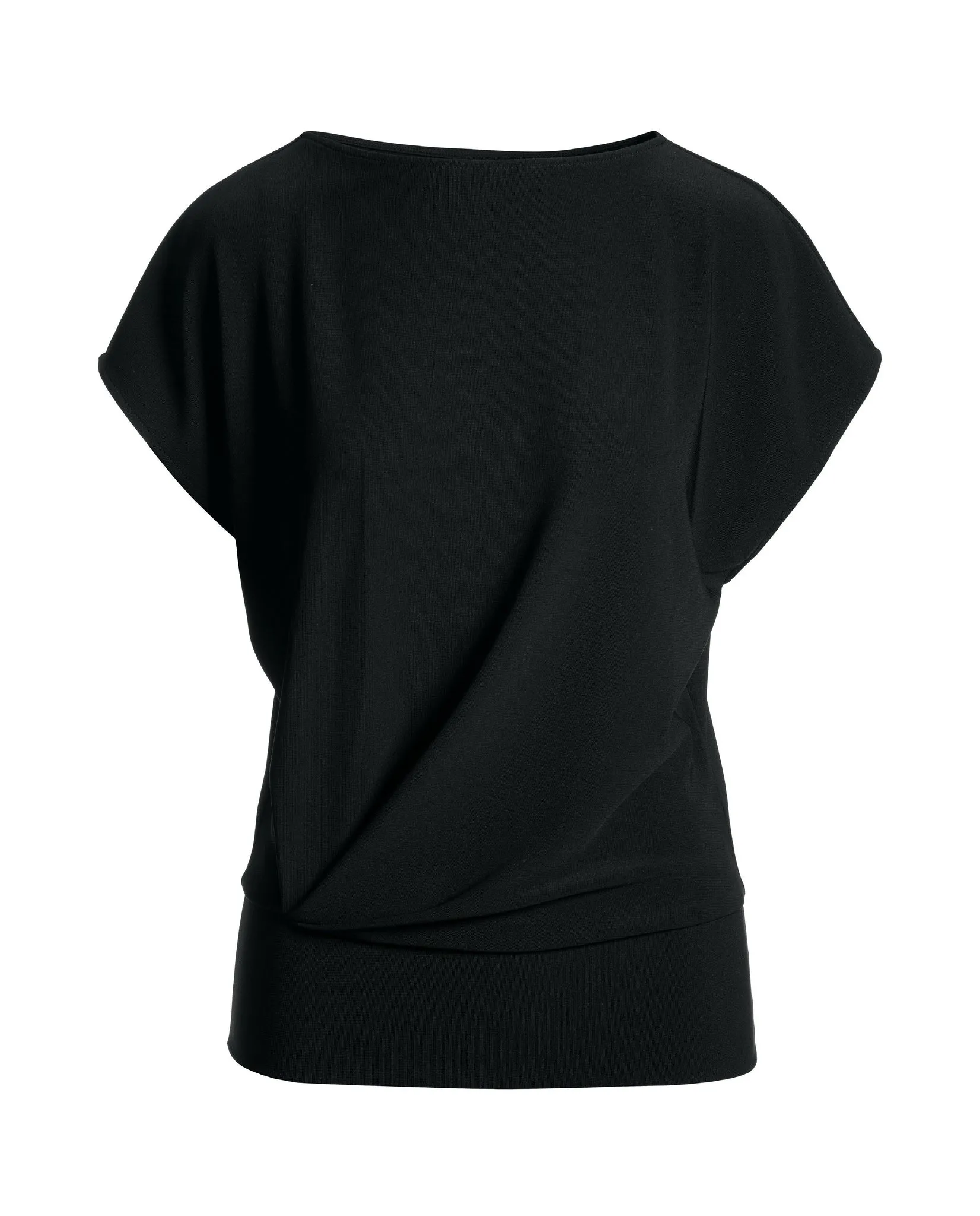 Beyond Travel Bateau Neck Blouson Top Jet Black