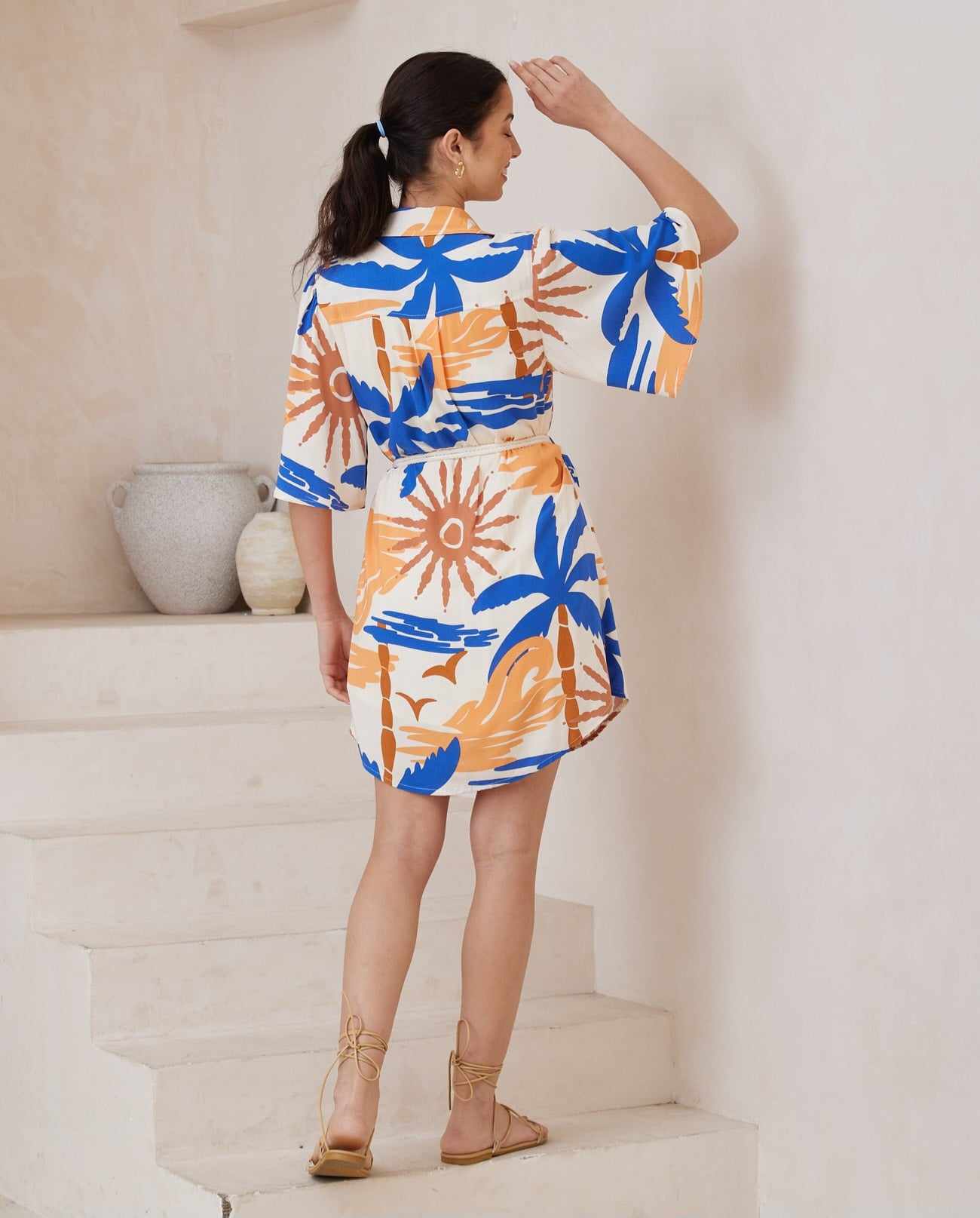 Bianca Shirt Dress - Cosmic Sunset