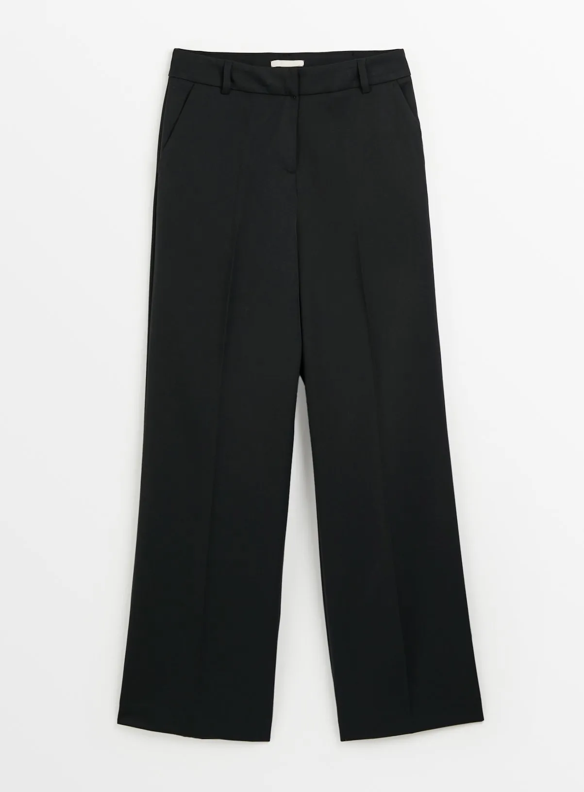 Buy Black Wide Leg Trousers 8L | Trousers | Tu