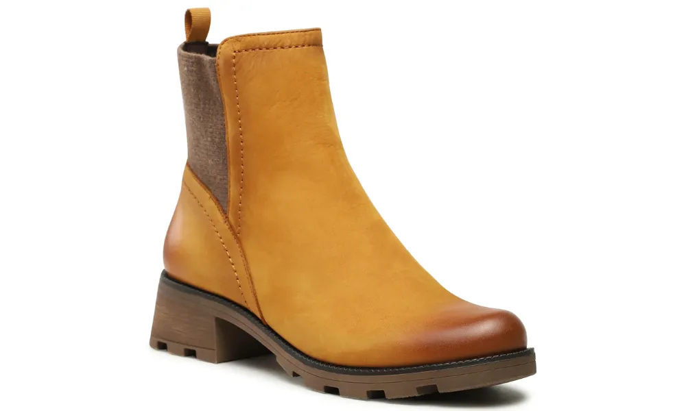 Caprice - Nubuck Ankle Boot Mustard