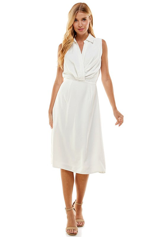 Collared Shirt Dress - White