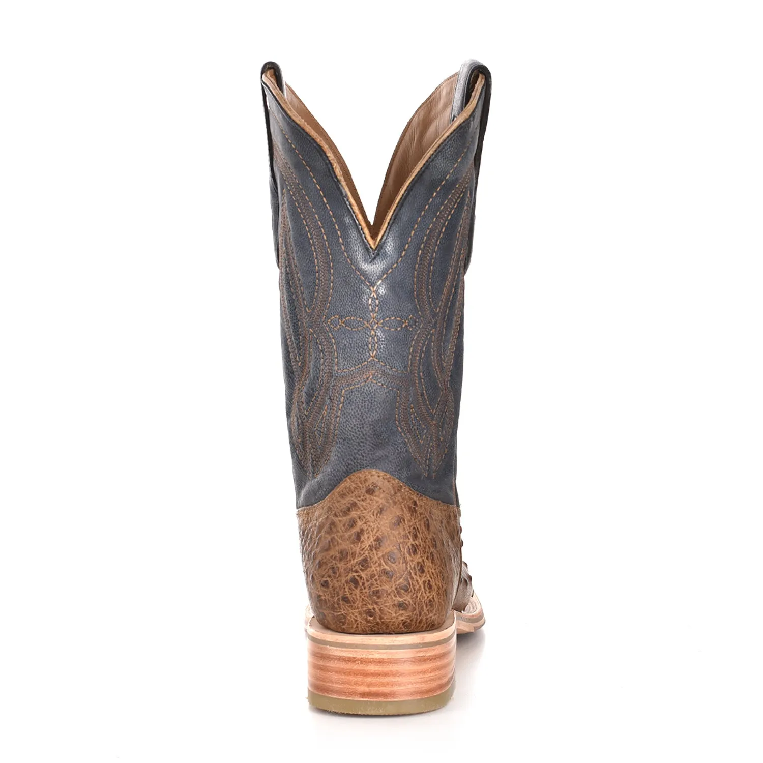 Corral Mens Cowboy Boots Ostrich Navy/Orix Brown