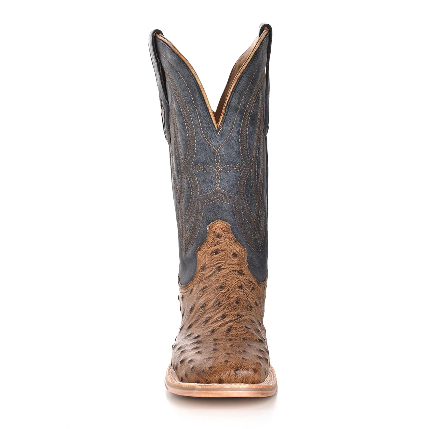 Corral Mens Cowboy Boots Ostrich Navy/Orix Brown