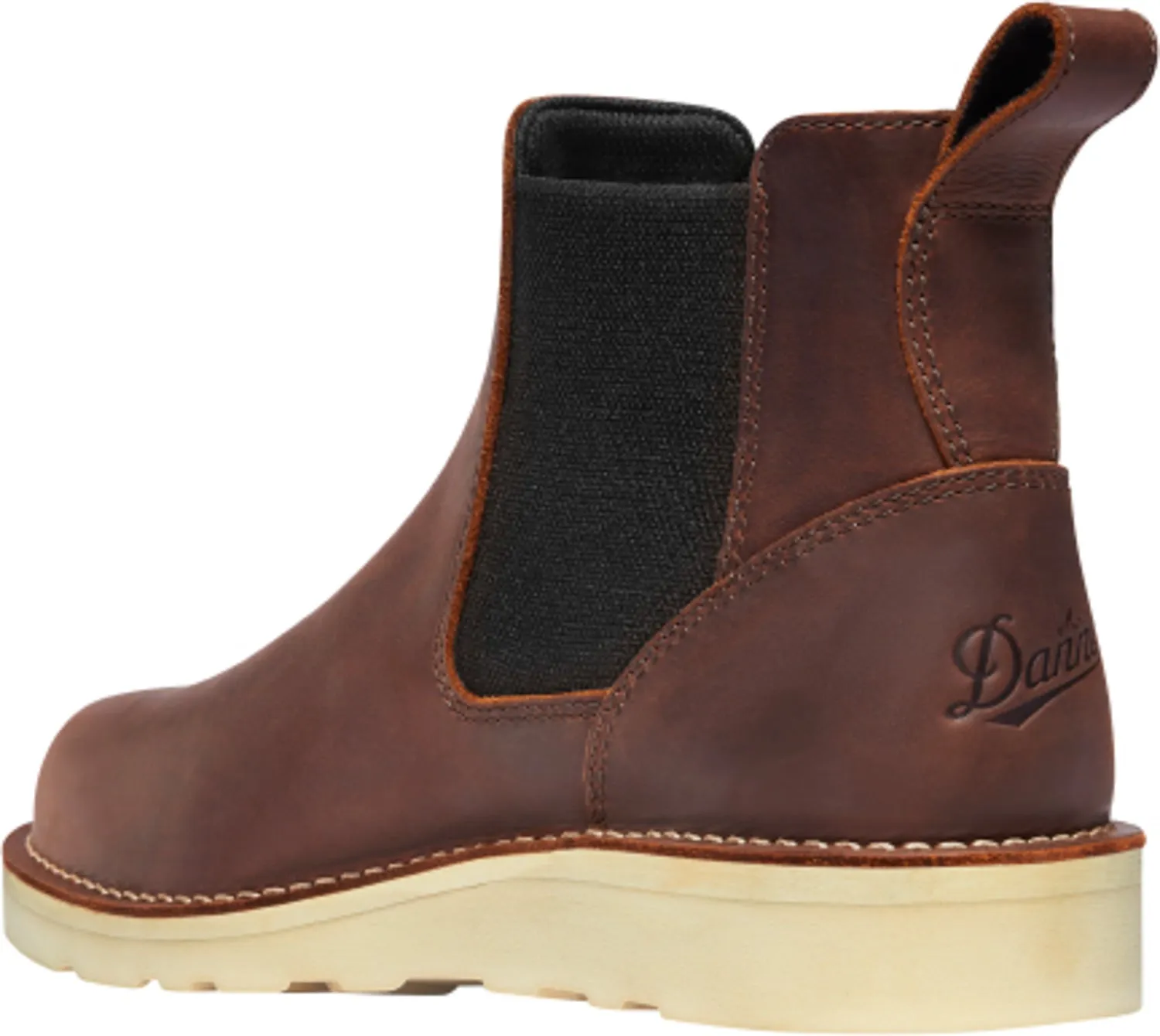 Danner Bull Run Chelsea Mens Brown Leather Wedge EH Ankle Boots