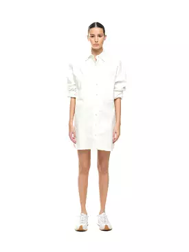 DENIM SHIRT DRESS - OFF WHITE