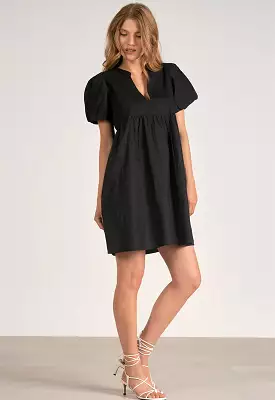 Elan - V-Neck Dress Black