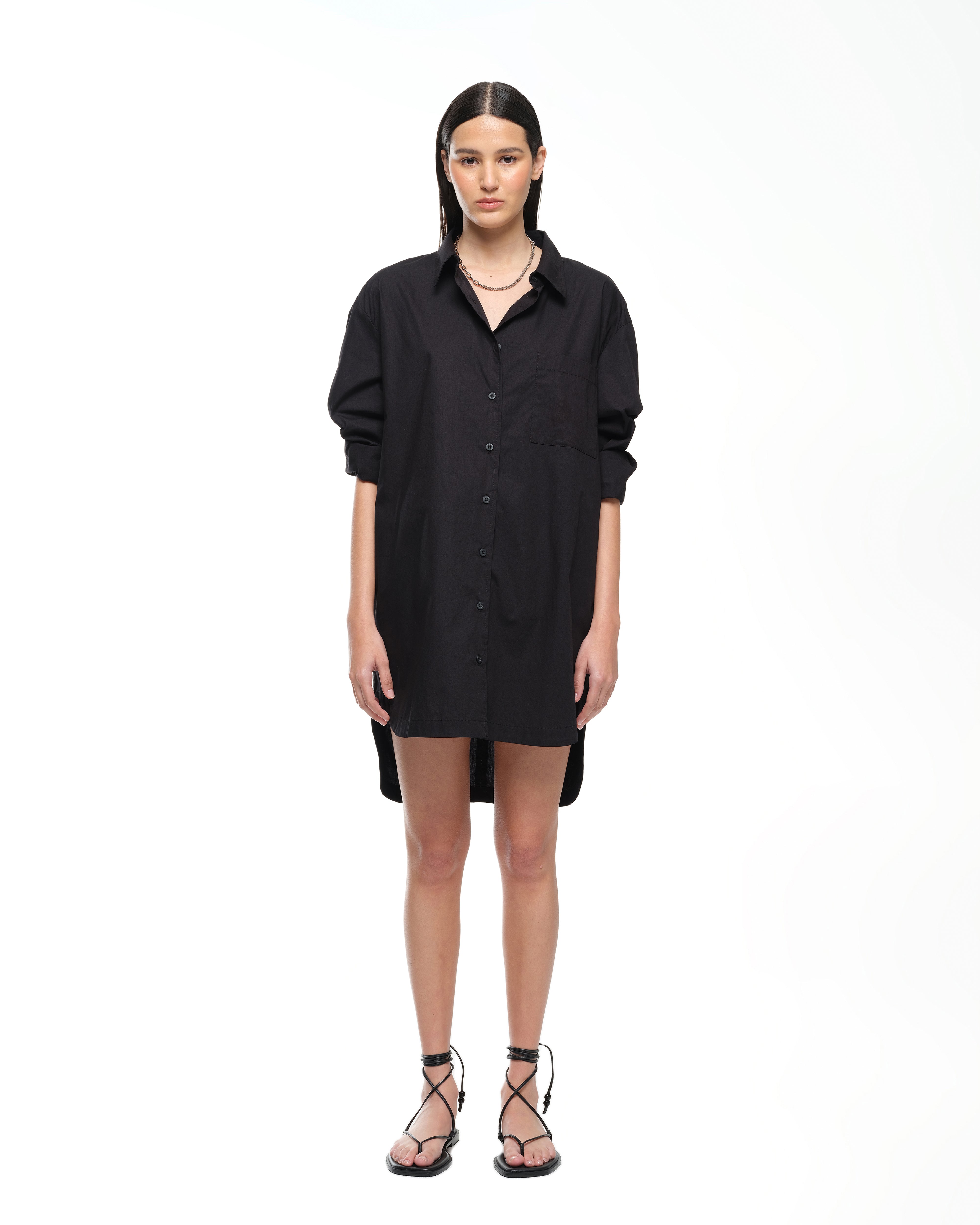 EVERYDAY SHIRT DRESS - BLACK