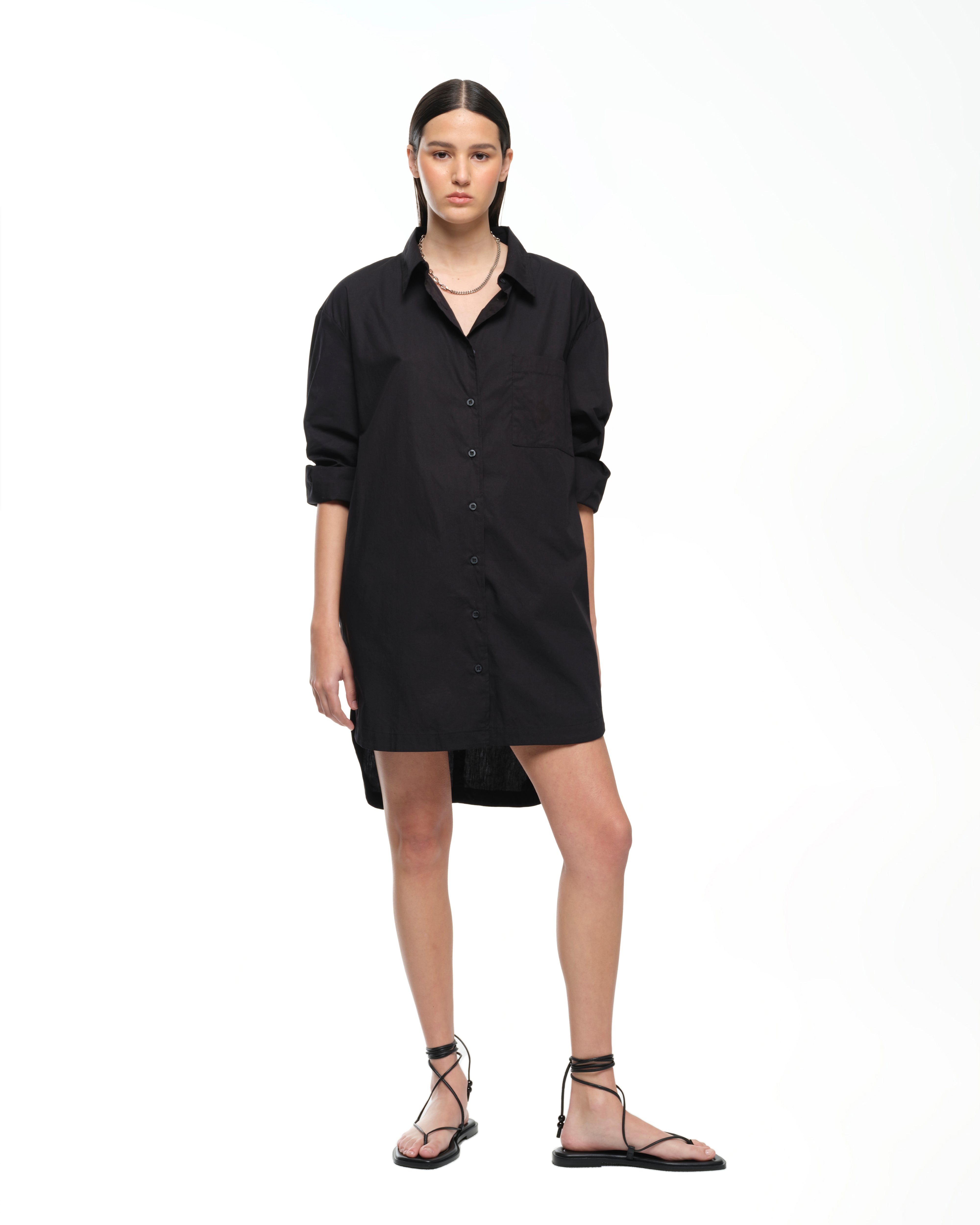 EVERYDAY SHIRT DRESS - BLACK