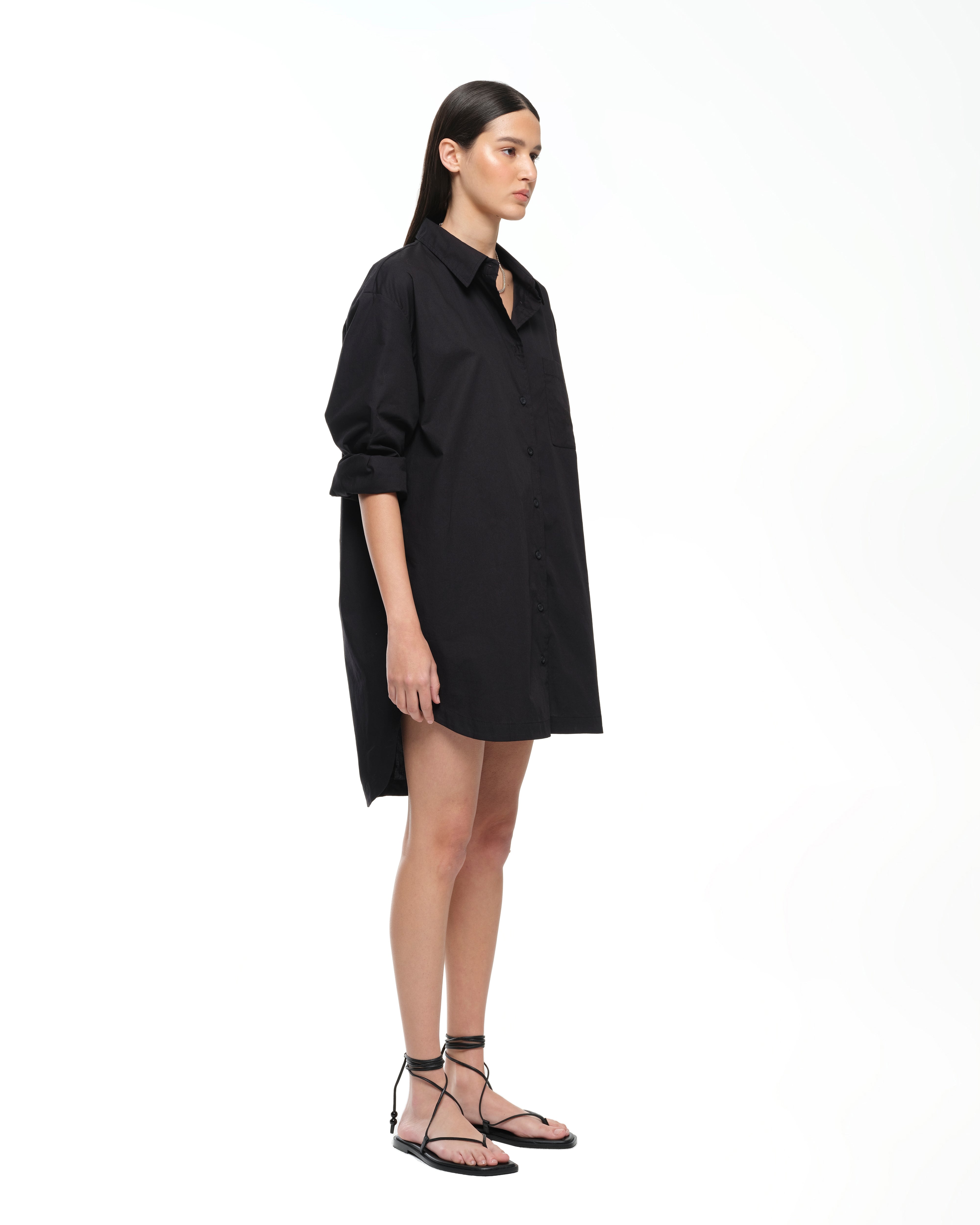 EVERYDAY SHIRT DRESS - BLACK