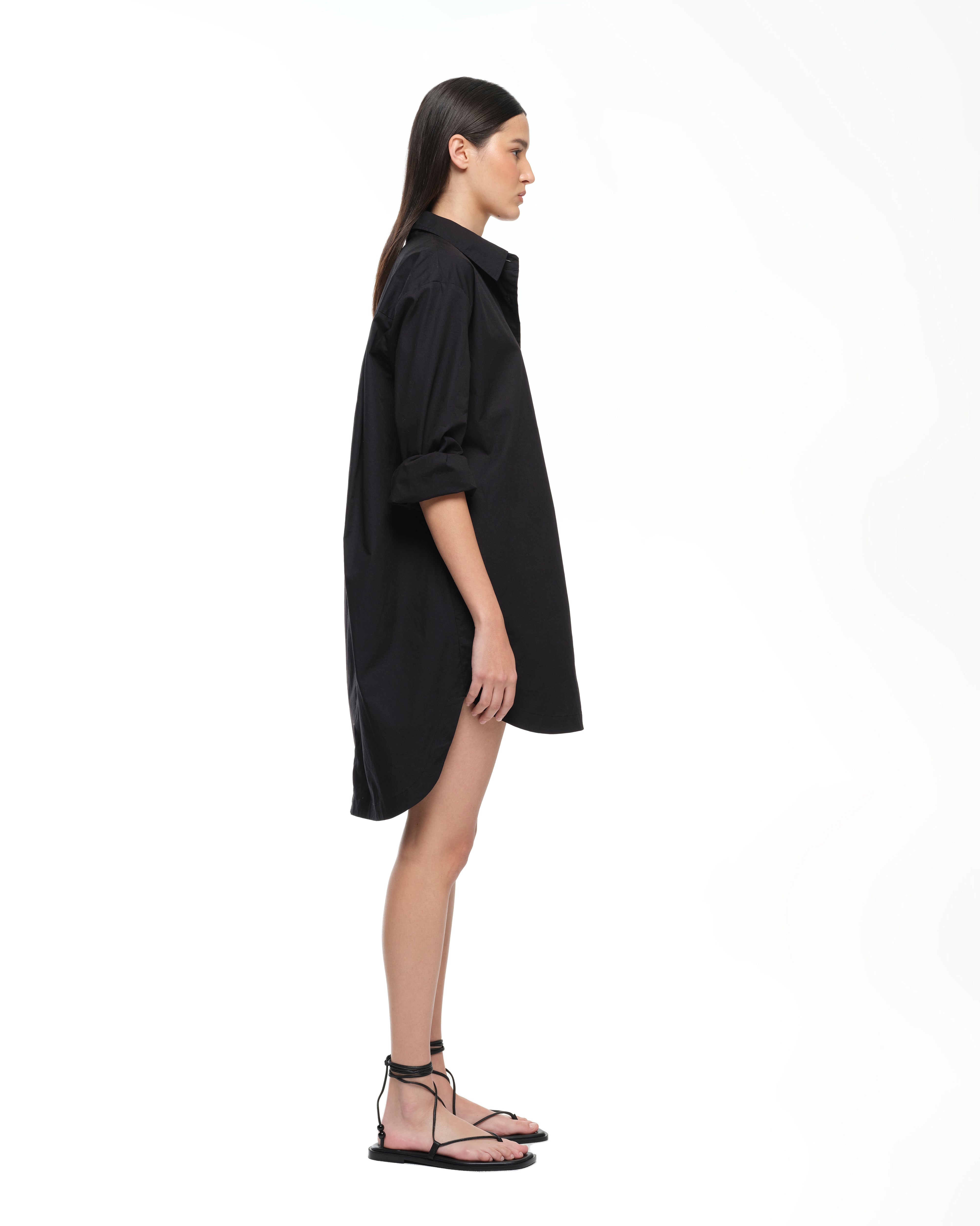 EVERYDAY SHIRT DRESS - BLACK