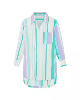 EVERYDAY SHIRT DRESS - LAVENDER MULTI STRIPE