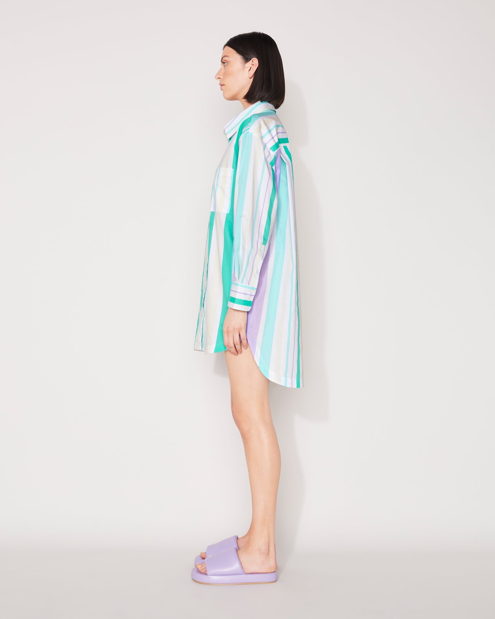 EVERYDAY SHIRT DRESS - LAVENDER MULTI STRIPE