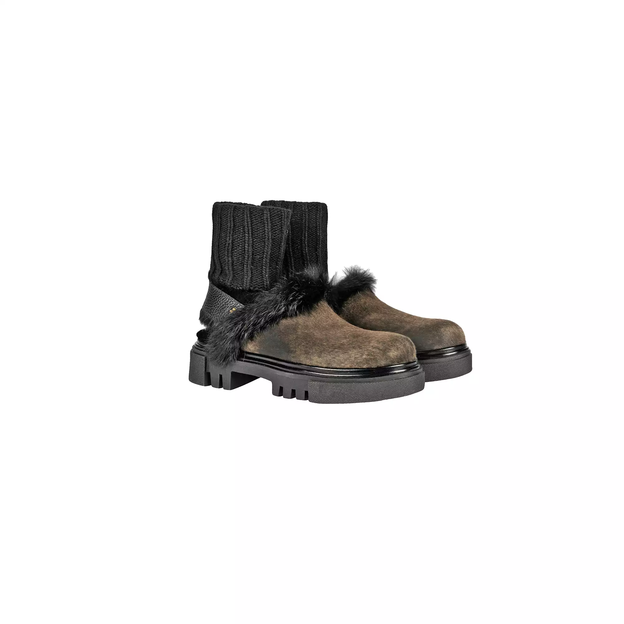 Fur Clogs Pony Sfumato Olive