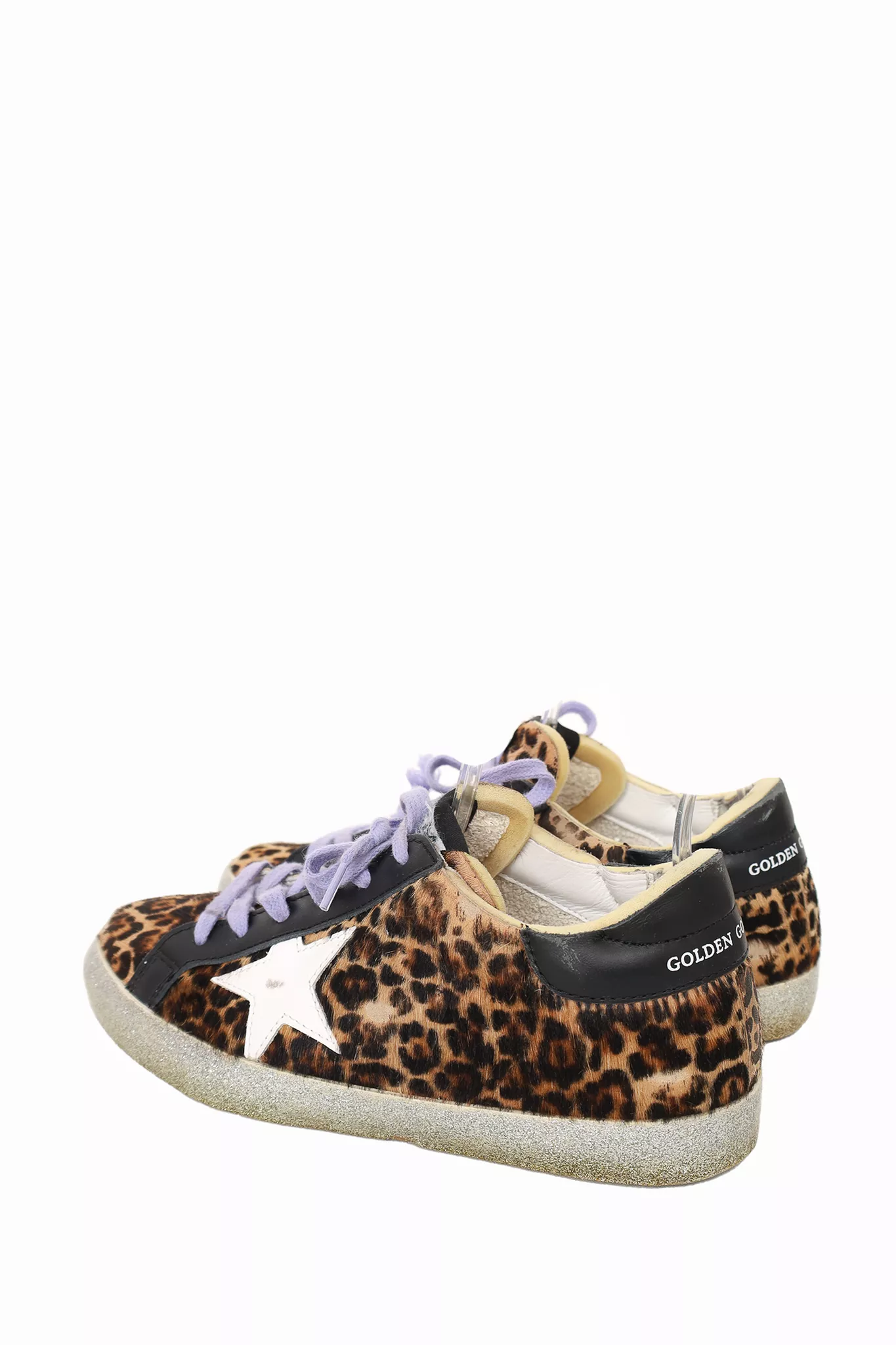 Golden Goose Deluxe Brand Leopard Print Pony Hair Distressed Sneaker Size 38