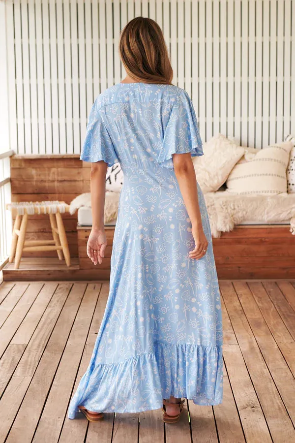 Gracie Maxi Dress Seashell Cove print