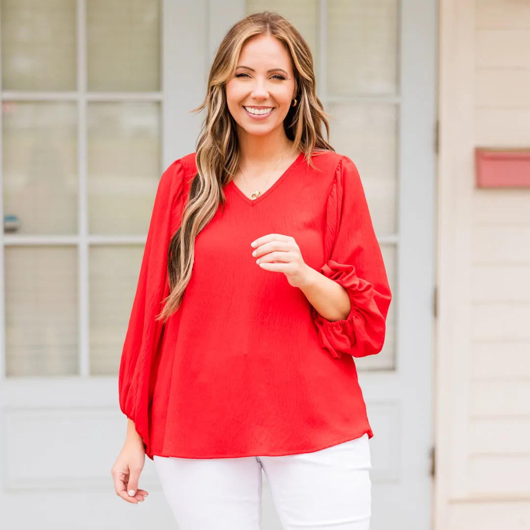 Heart Flutter's Top, Red