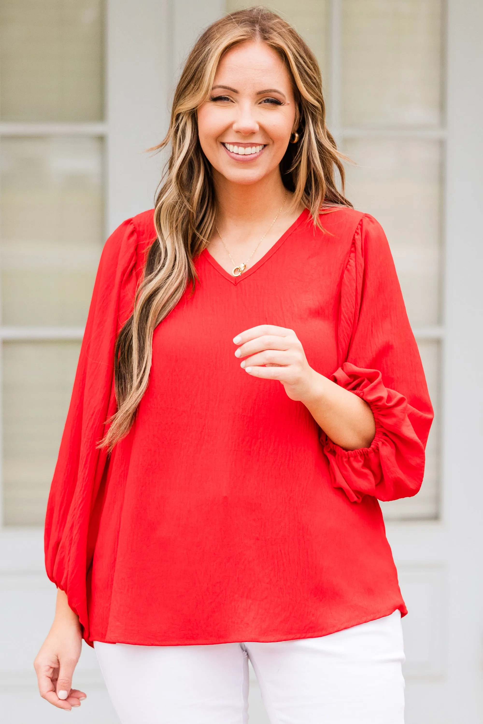 Heart Flutter's Top, Red