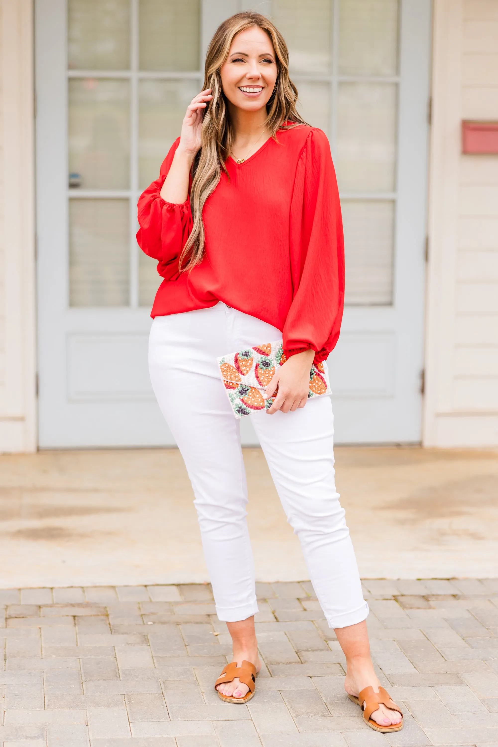 Heart Flutter's Top, Red