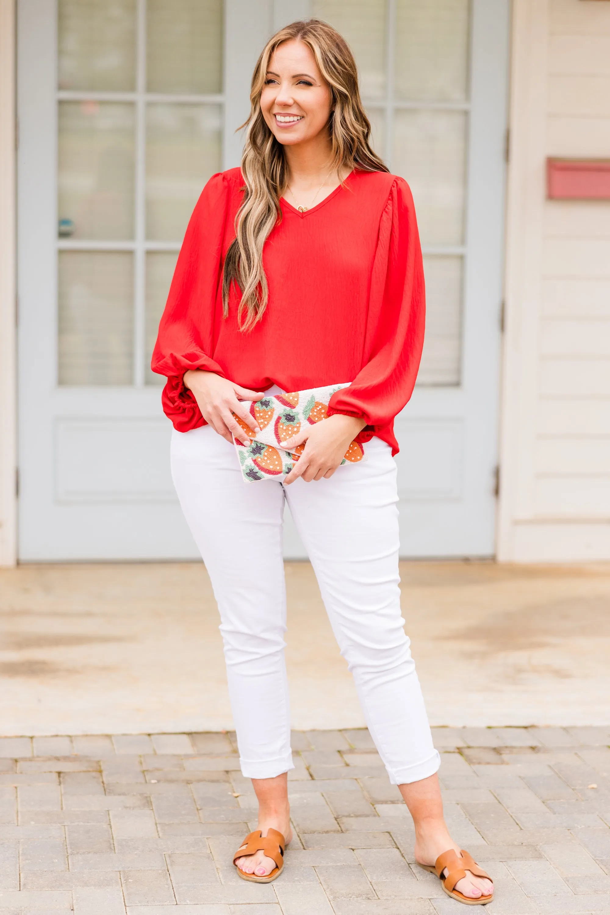 Heart Flutter's Top, Red