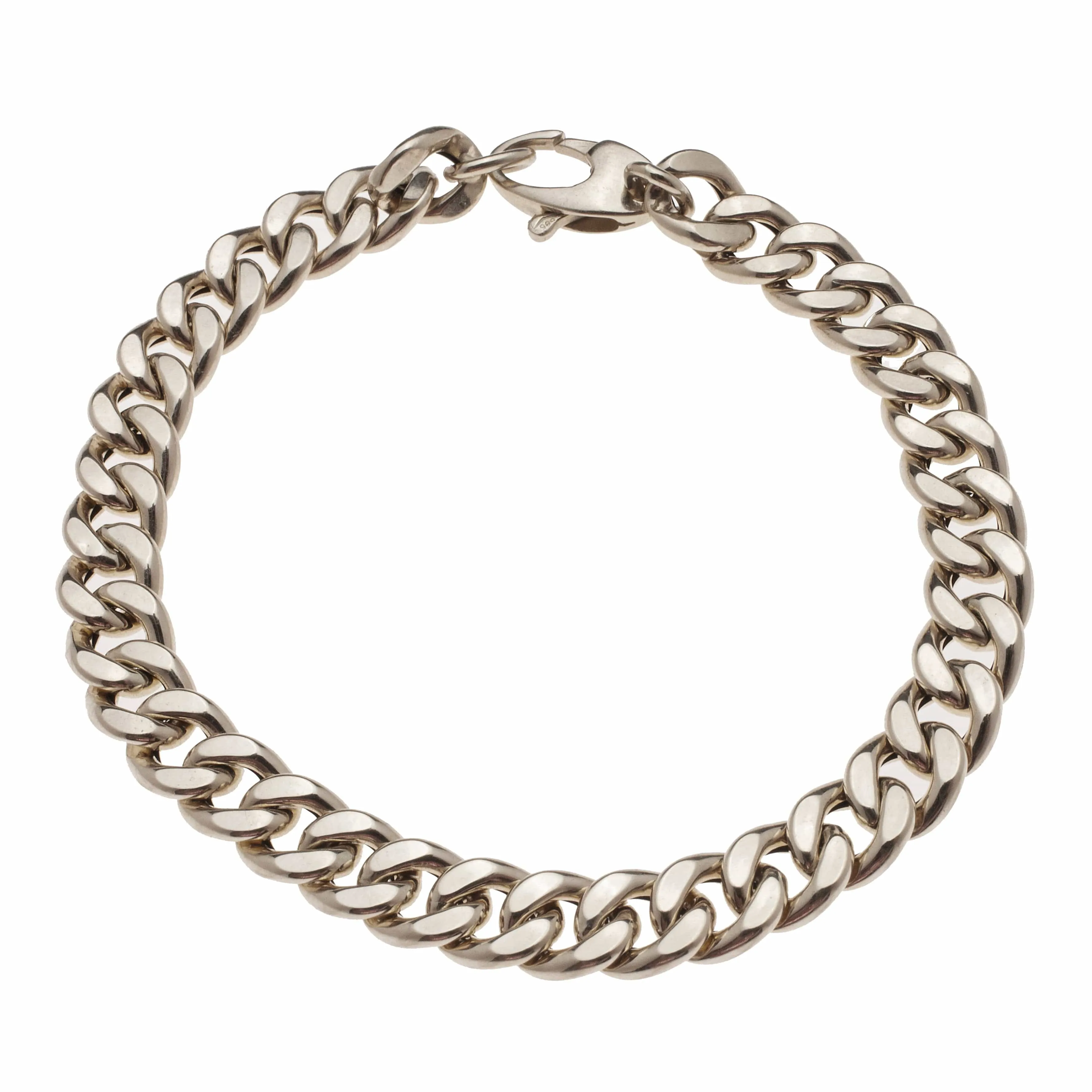 Large Flat 14K Gold Cuban Link Bracelet 9.5mm