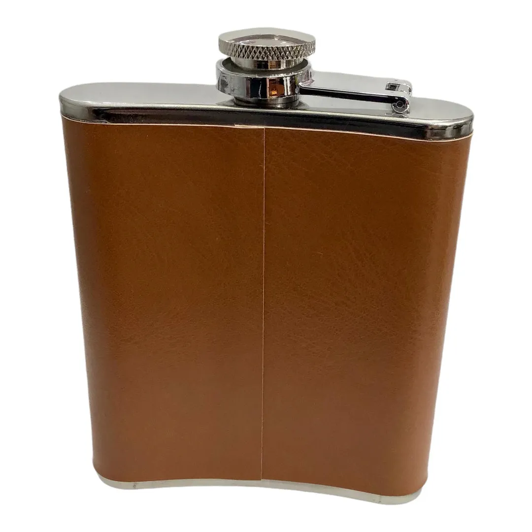 Leather MONTREAL STAINLESS STEEL 8 OZ Flask