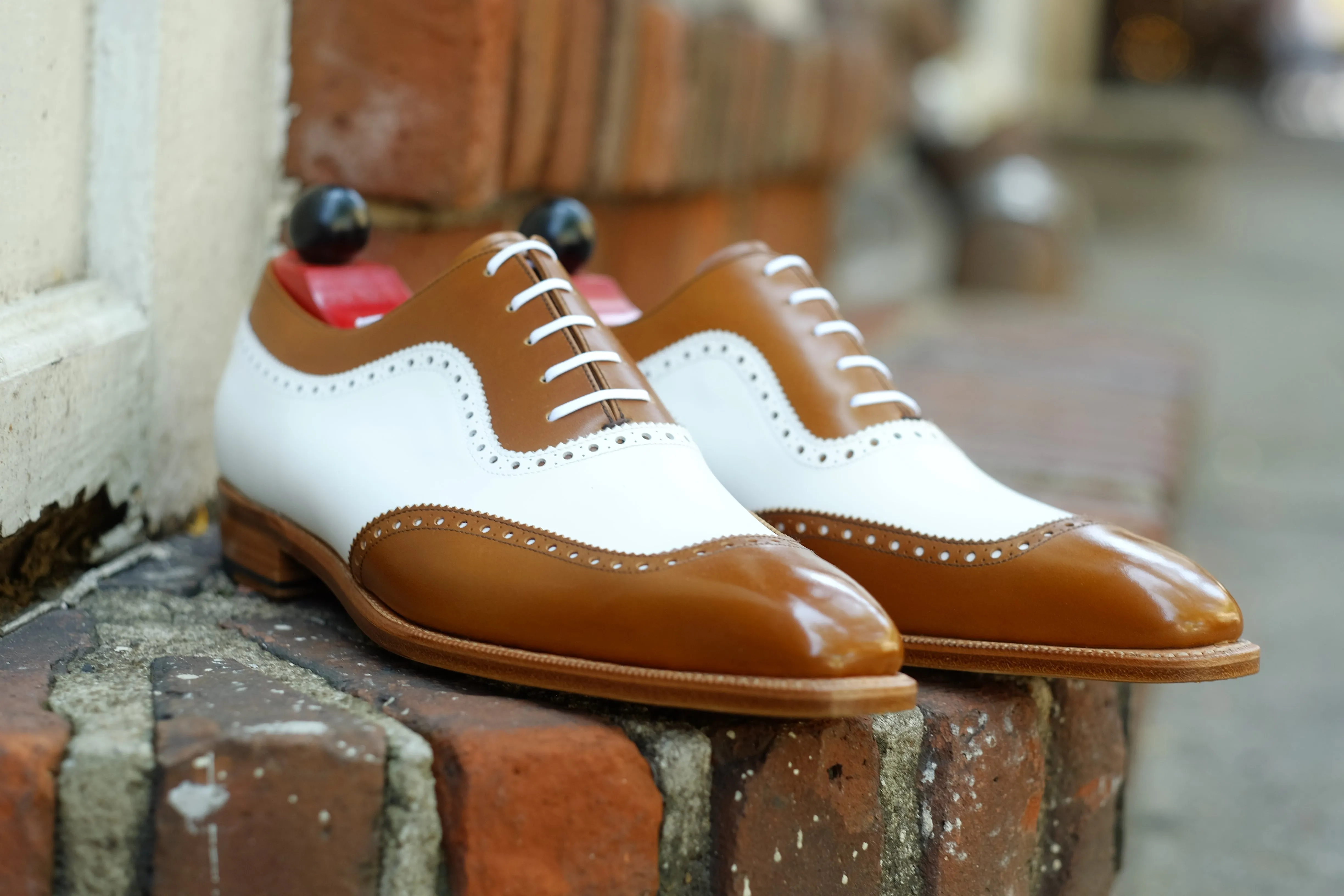 Medina - MTO - Caramel Calf / White Calf - LPB Last - Single Leather Sole