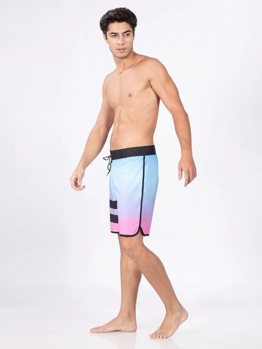 Mid-Rise Pink Quick Dry Swim Shorts Men