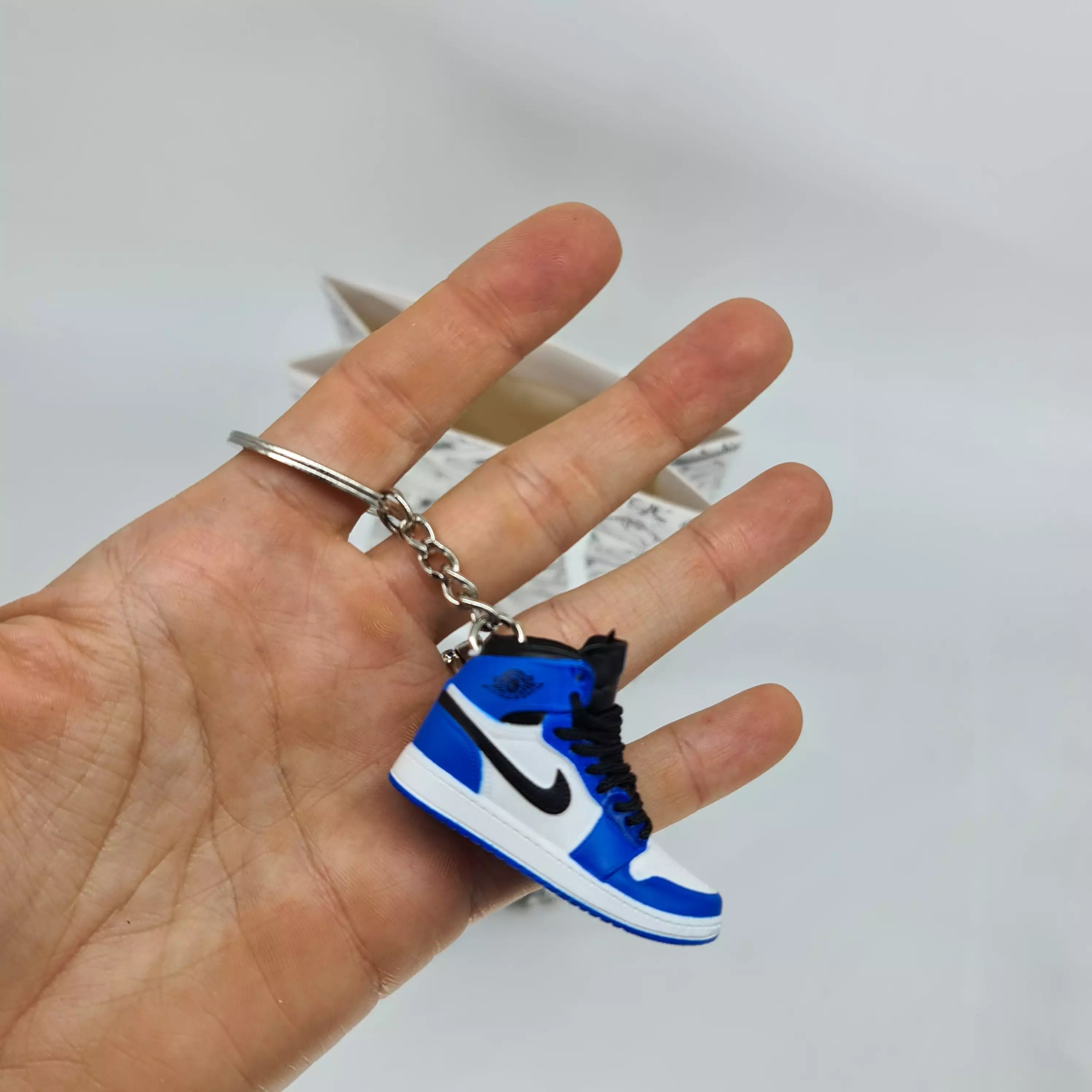 Mini Sneaker Keyring- AJ1 (Blue/White)