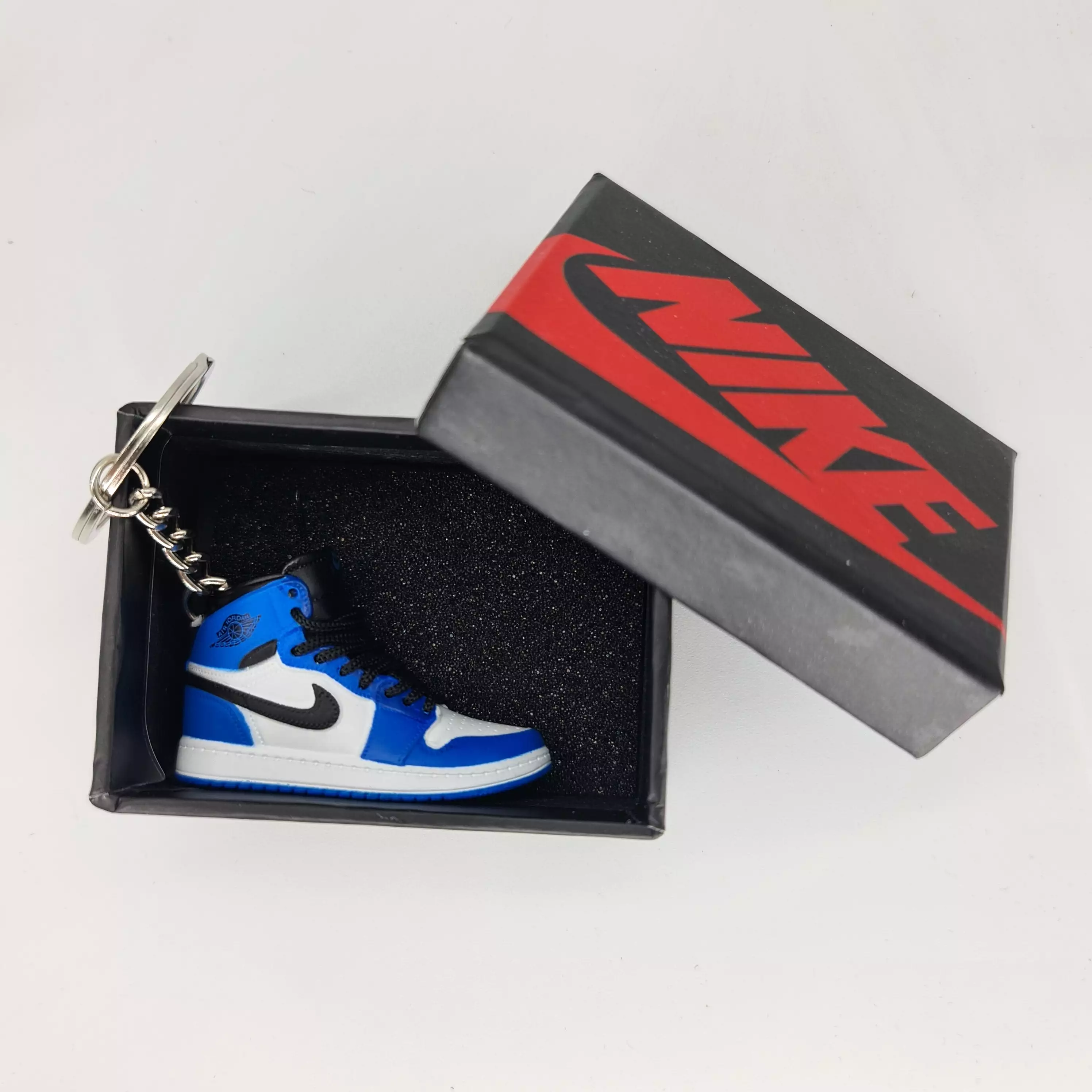 Mini Sneaker Keyring- AJ1 (Blue/White)