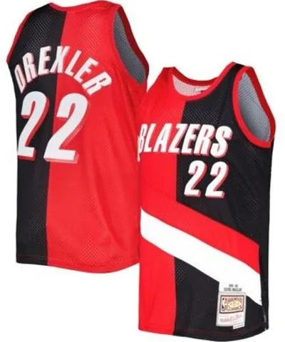 Mitchell & Ness Men's NBA Clyde Drexler Portland Trail Blazers Hardwood Classics 1991/92 Split Swingman Jersey