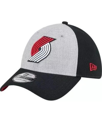 New Era Men's NBA Heather Gray/Black Portland Trail Blazers Two-Tone 39THIRTY Flex Hat