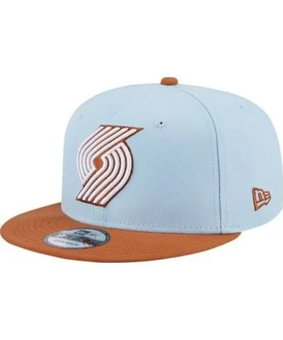 New Era Men's NBA Light Blue/Brown Portland Trail Blazers 2-Tone Color Pack 9FIFTY Snapback Hat