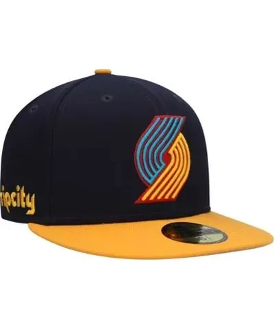 New Era Men's NBA Navy/Gold Portland Trail Blazers Midnight 59FIFTY Fitted Hat