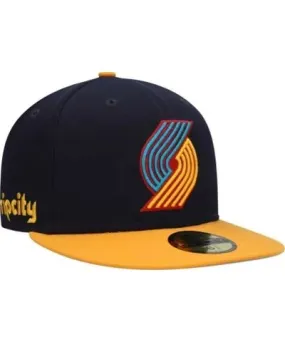 New Era Men's NBA Navy/Gold Portland Trail Blazers Midnight 59FIFTY Fitted Hat