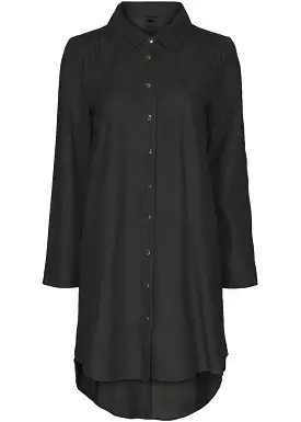 Notyz Oversized Shirt Dress 11112 Skindkjole - black with gold