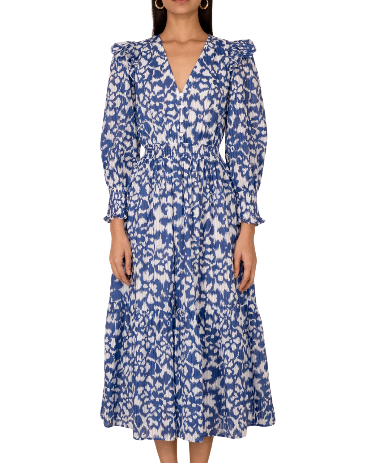 Pearl Maxi Shirt Dress (Bluing)