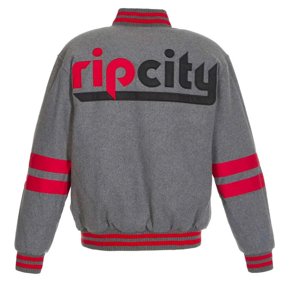 Portland Trail Blazers Gray Varsity Wool Jacket