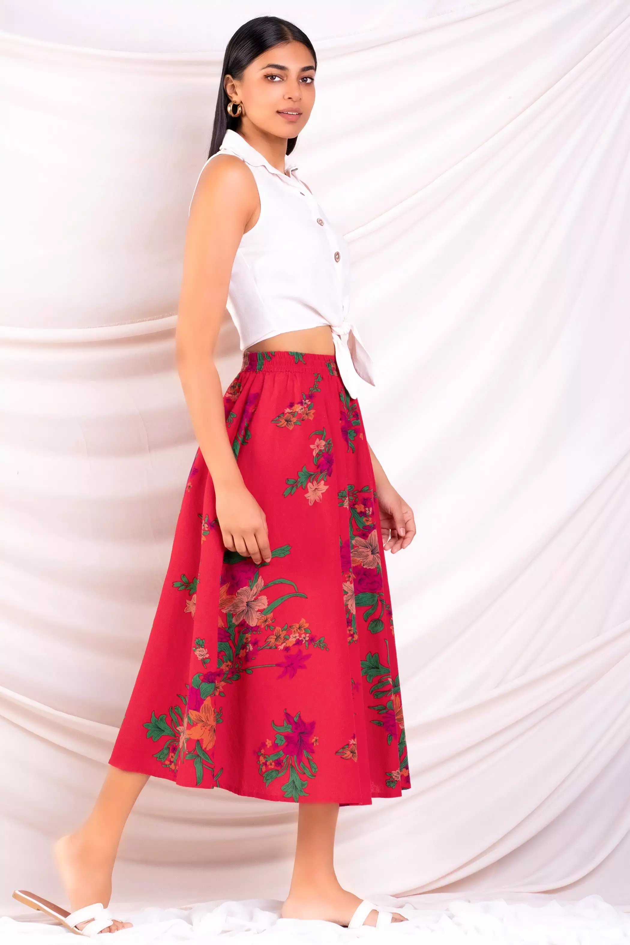 Printed Midi Skirt