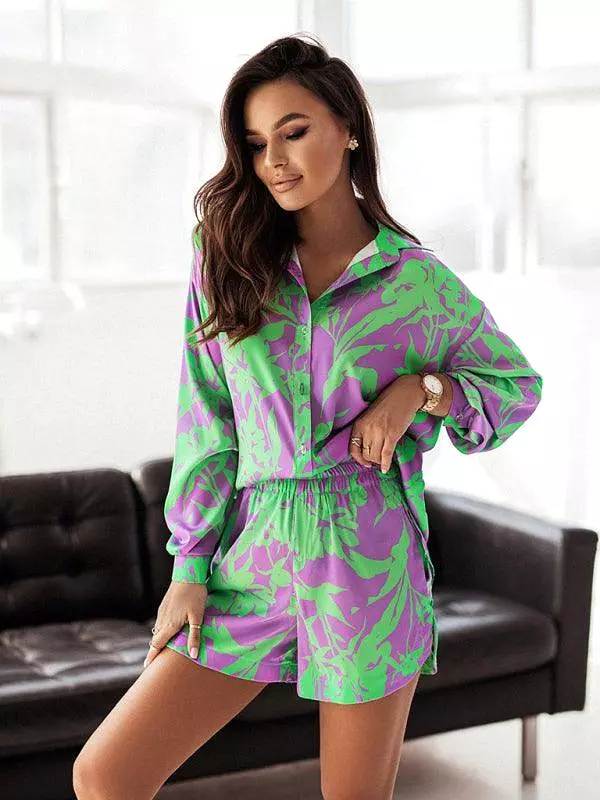 Printed Women Short Outfit Set