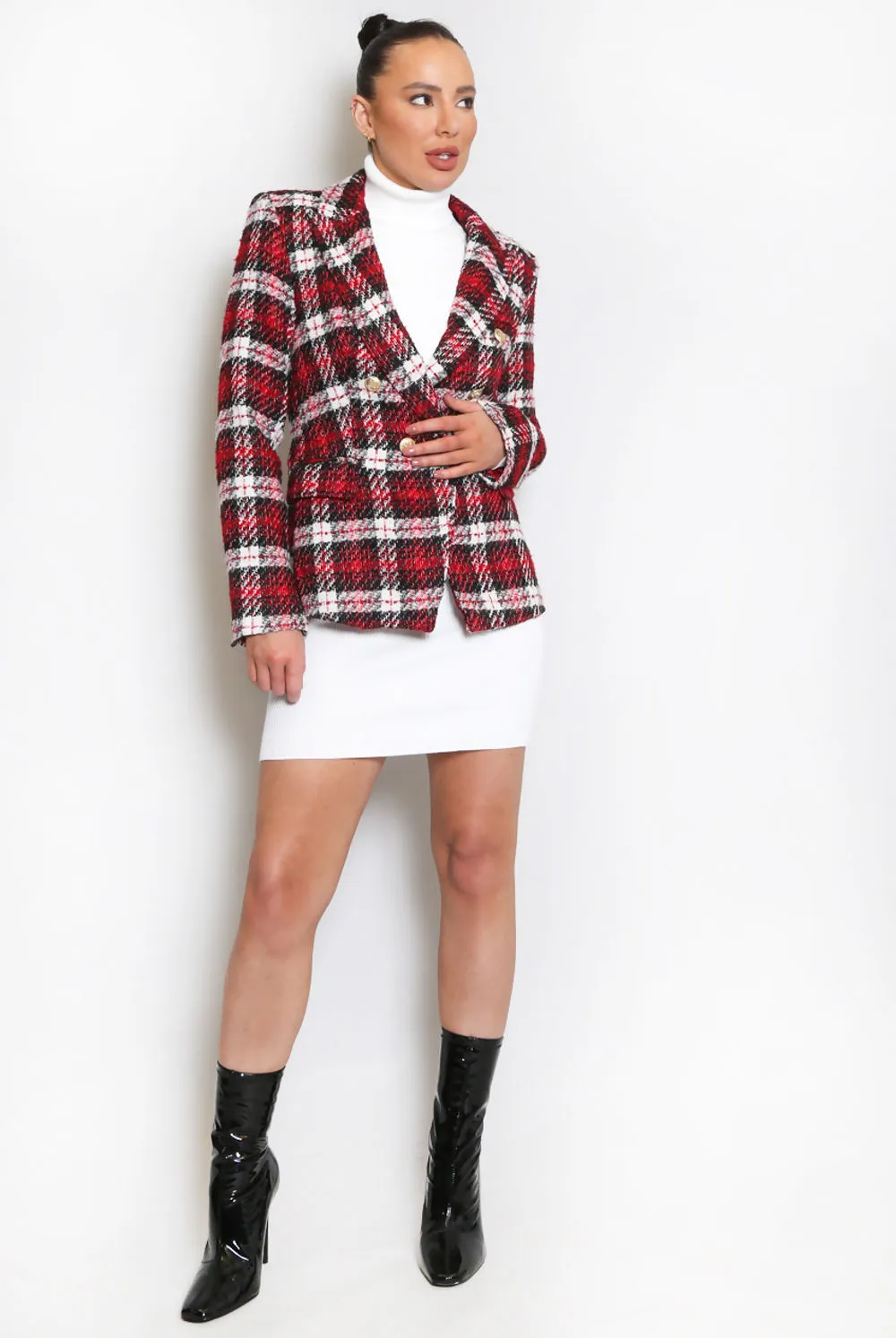 Red Tartan Check Blazers