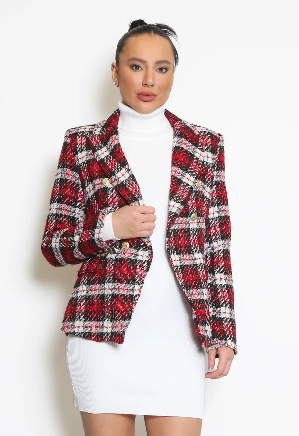 Red Tartan Check Blazers