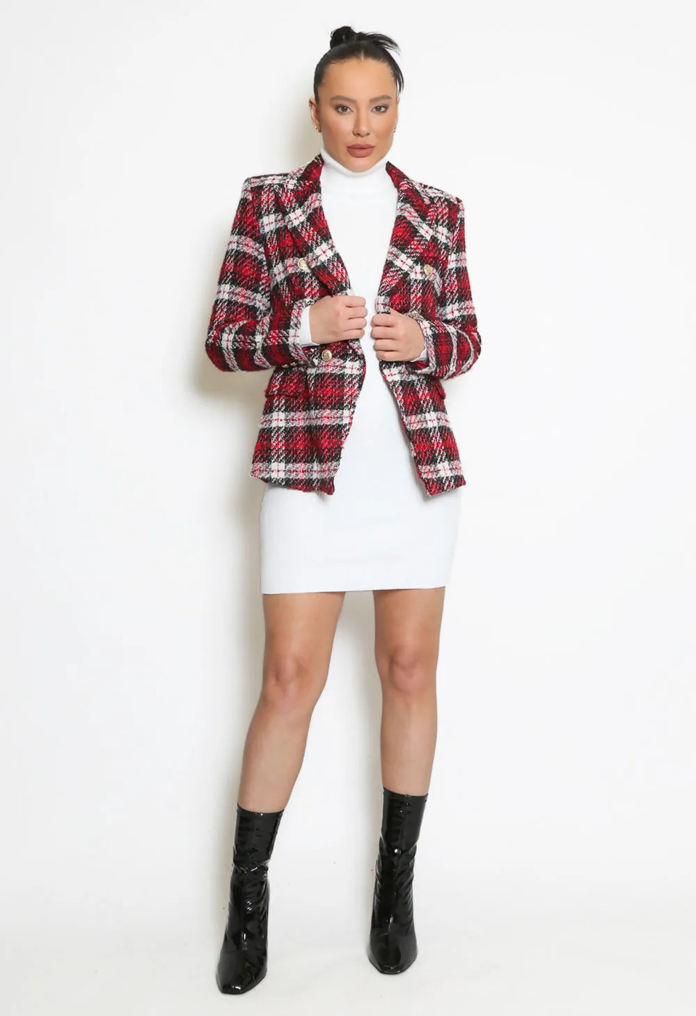 Red Tartan Check Blazers