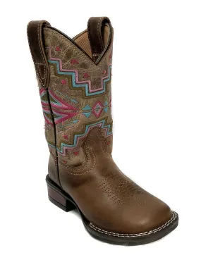 Roper 09-018-0912-2569 BR Kids Monterey Aztec leather Boot Brown