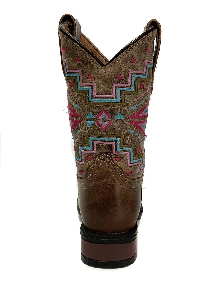 Roper 09-018-0912-2569 BR Kids Monterey Aztec leather Boot Brown