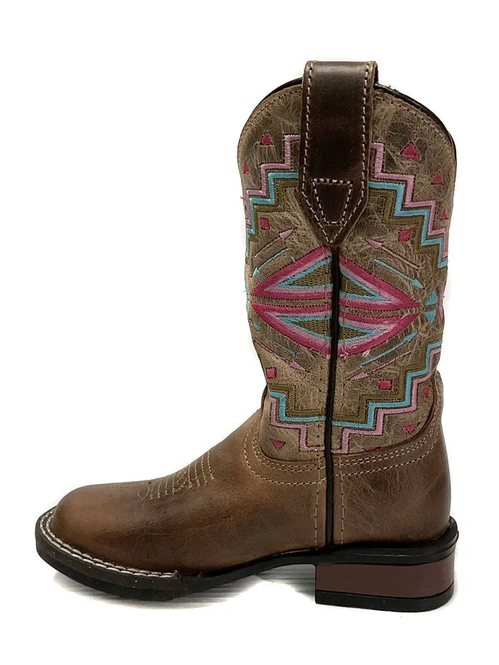 Roper 09-018-0912-2569 BR Kids Monterey Aztec leather Boot Brown