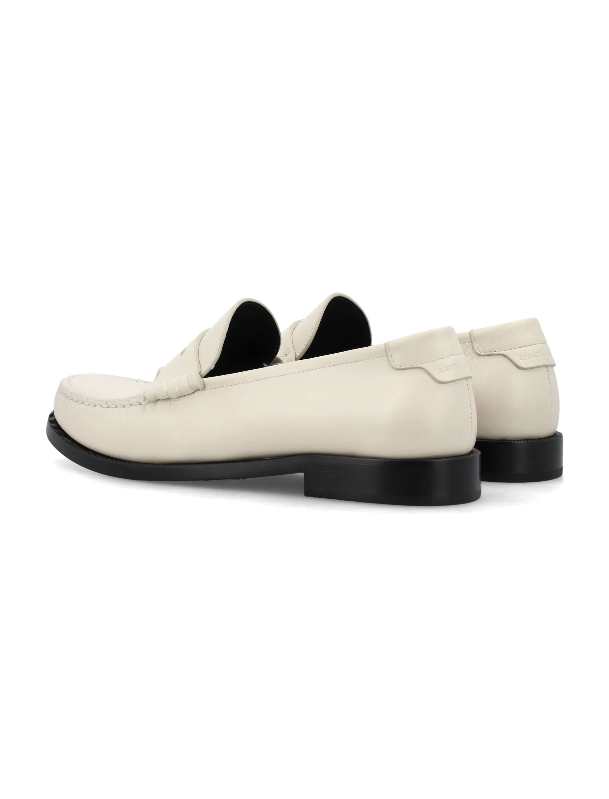 SAINT LAURENT Pearl Leather Loafer Penny Slippers for Women